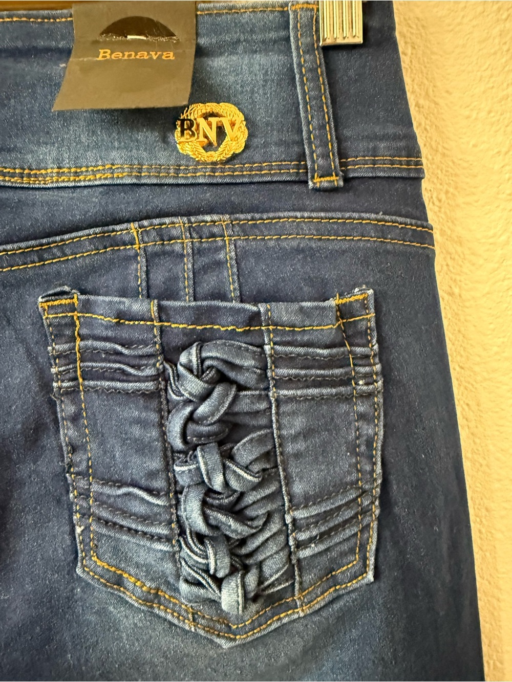 Benava High-Rise Butt-Lift Jeans, 3-Button Tummy Control Stretch Denim Capris - Picture 3 of 9